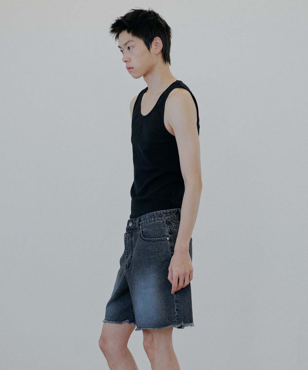 누아클레(NUAKLE) 데님 쇼츠_블랙