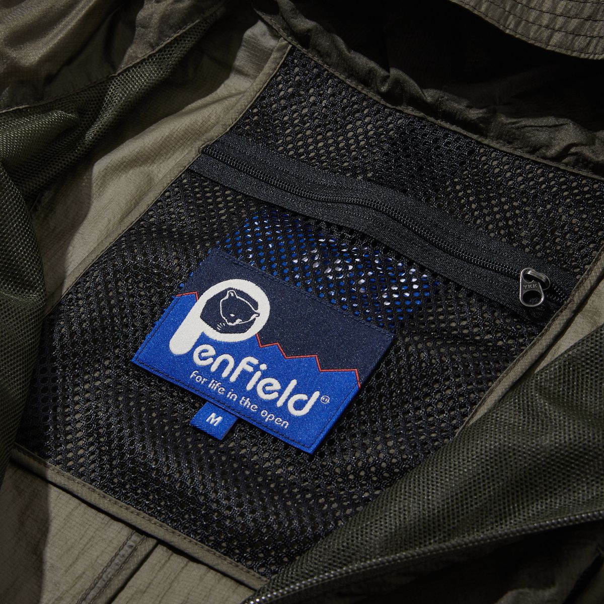 펜필드(PENFIELD) 나일론 컬러 블락 유틸리티 후드 베스트 올리브_FR2WV51F