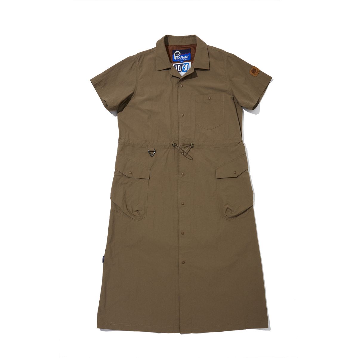 펜필드(PENFIELD) CN 오픈 카라 하프 셔츠 원피스 베이지_FR2WS50F