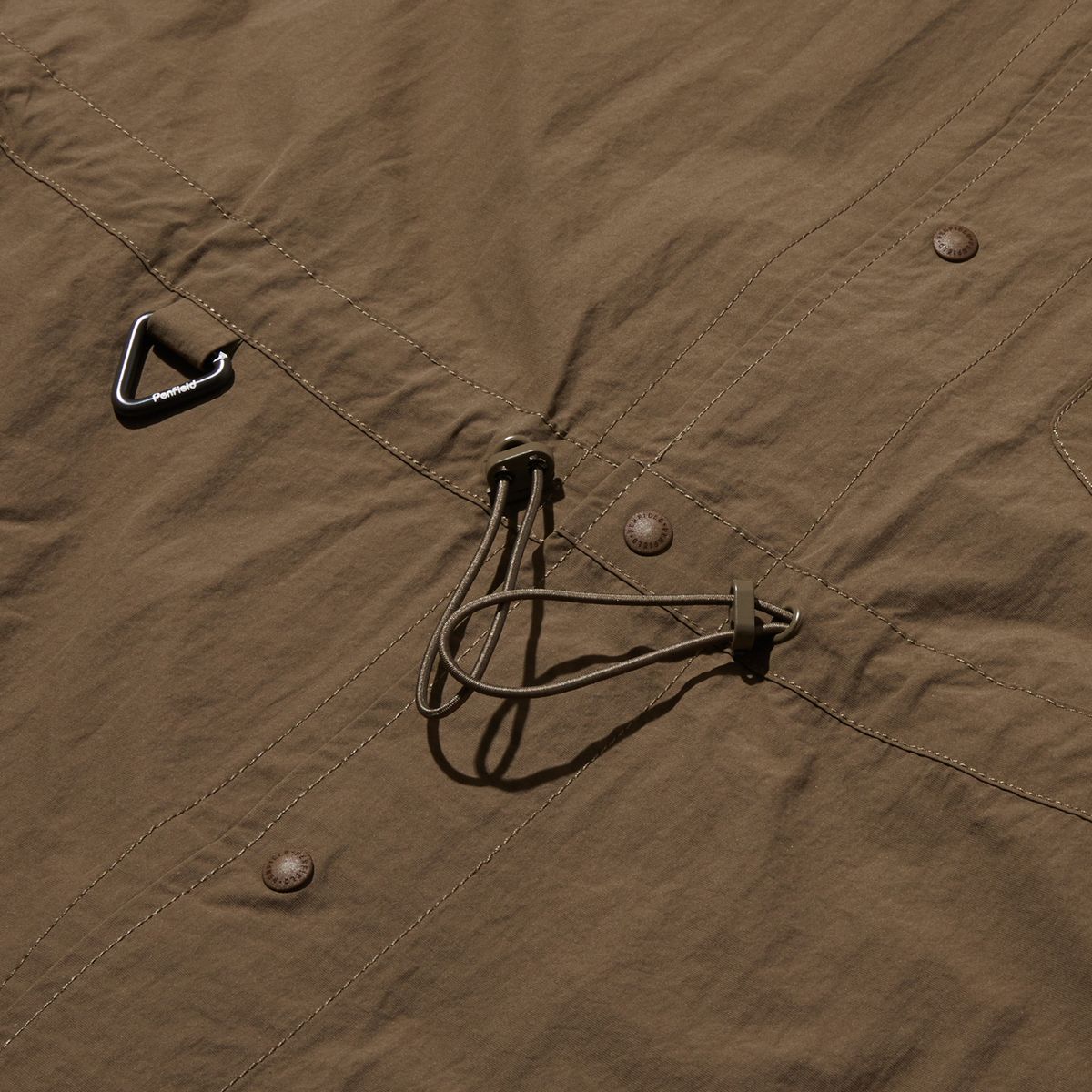 펜필드(PENFIELD) CN 오픈 카라 하프 셔츠 원피스 베이지_FR2WS50F