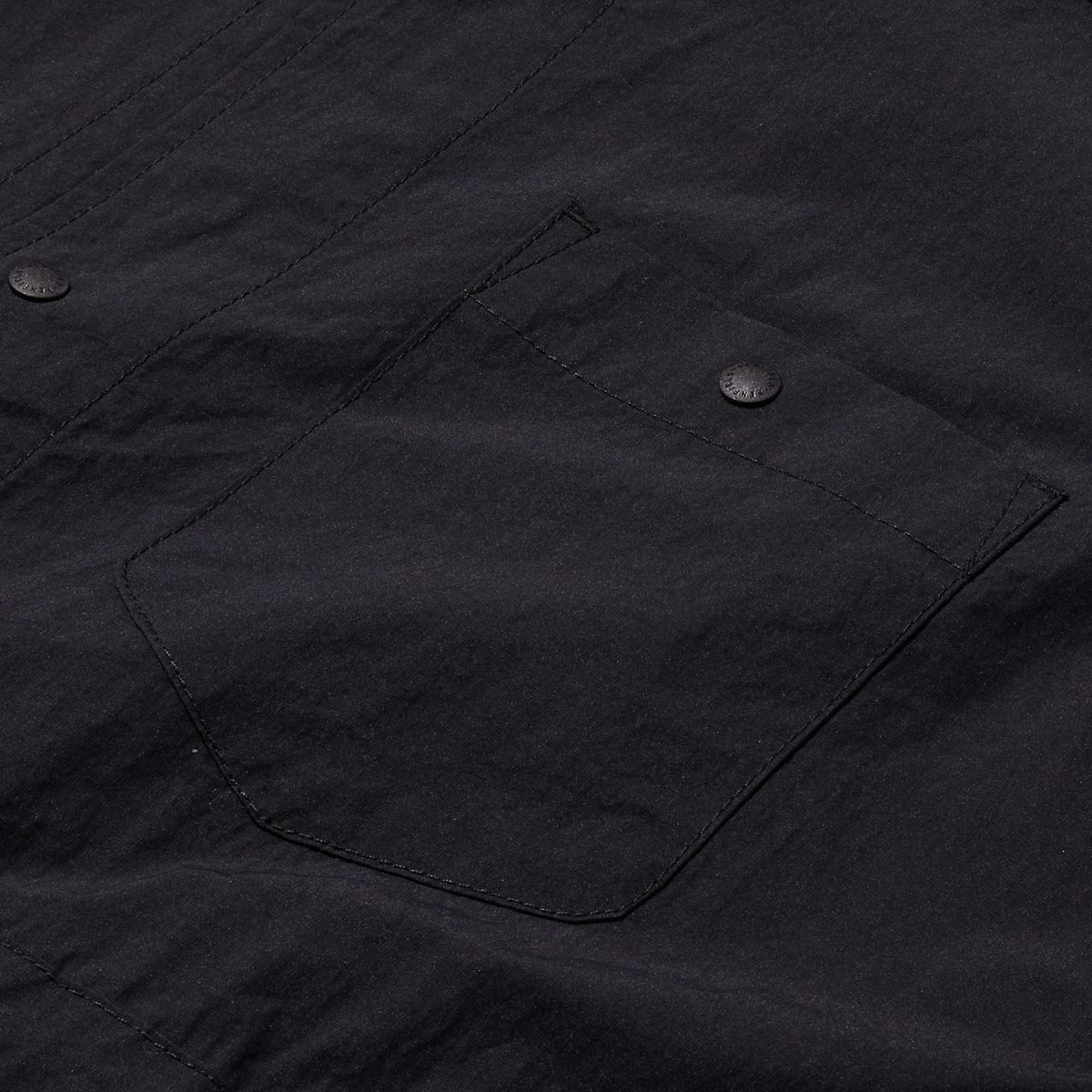 펜필드(PENFIELD) CN 오픈 카라 하프 셔츠 원피스 블랙_FR2WS51F