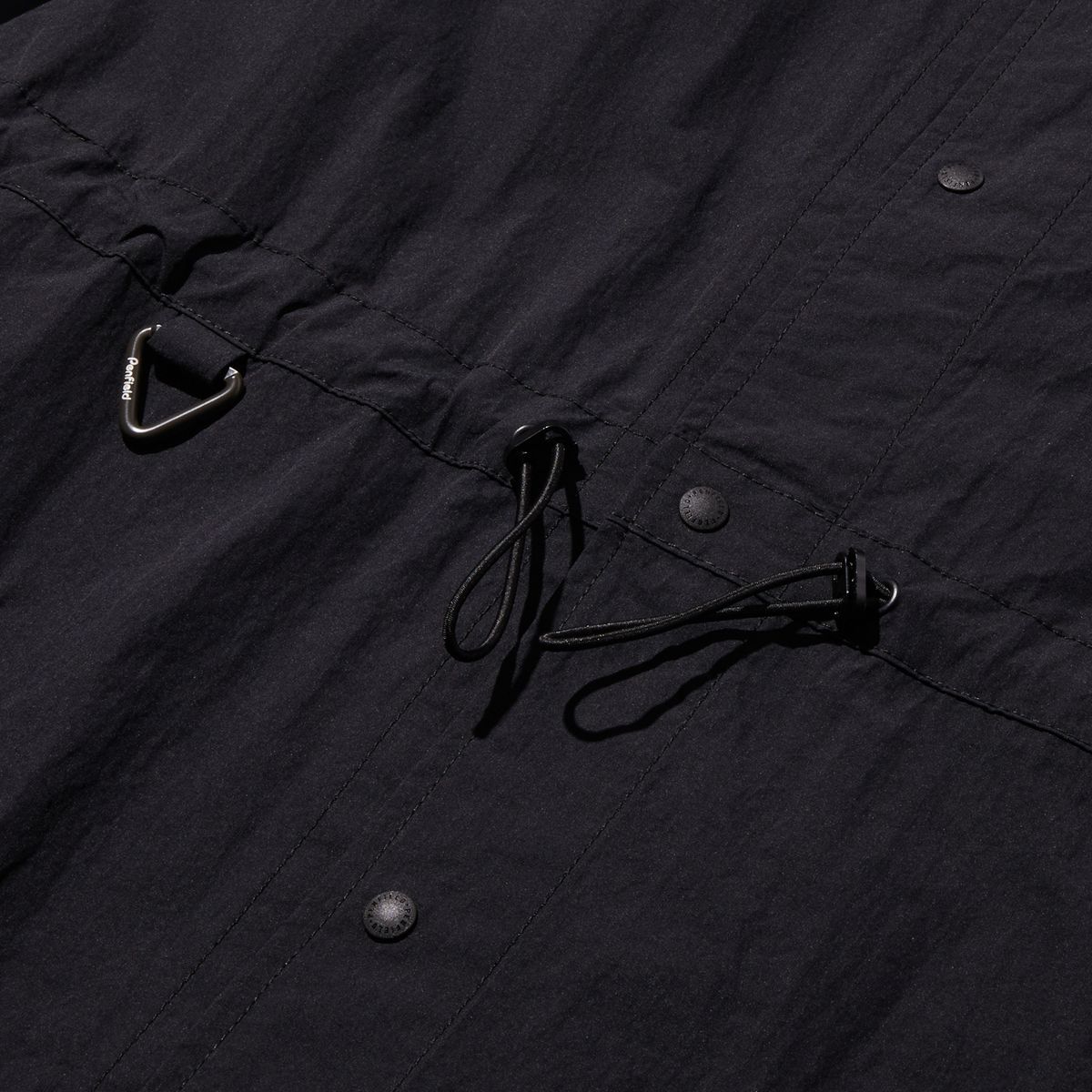 펜필드(PENFIELD) CN 오픈 카라 하프 셔츠 원피스 블랙_FR2WS51F