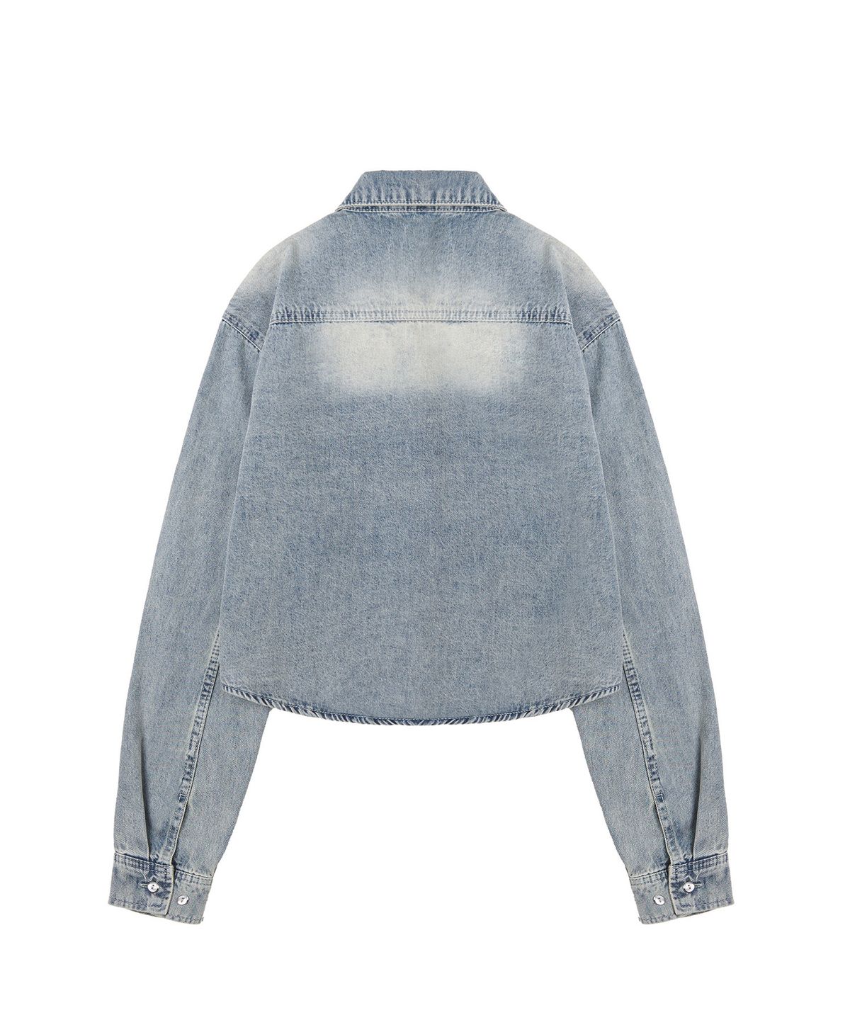 데케트 우먼(DECET WOMEN) Cropped Denim Shirts DCWSH001LBlueA