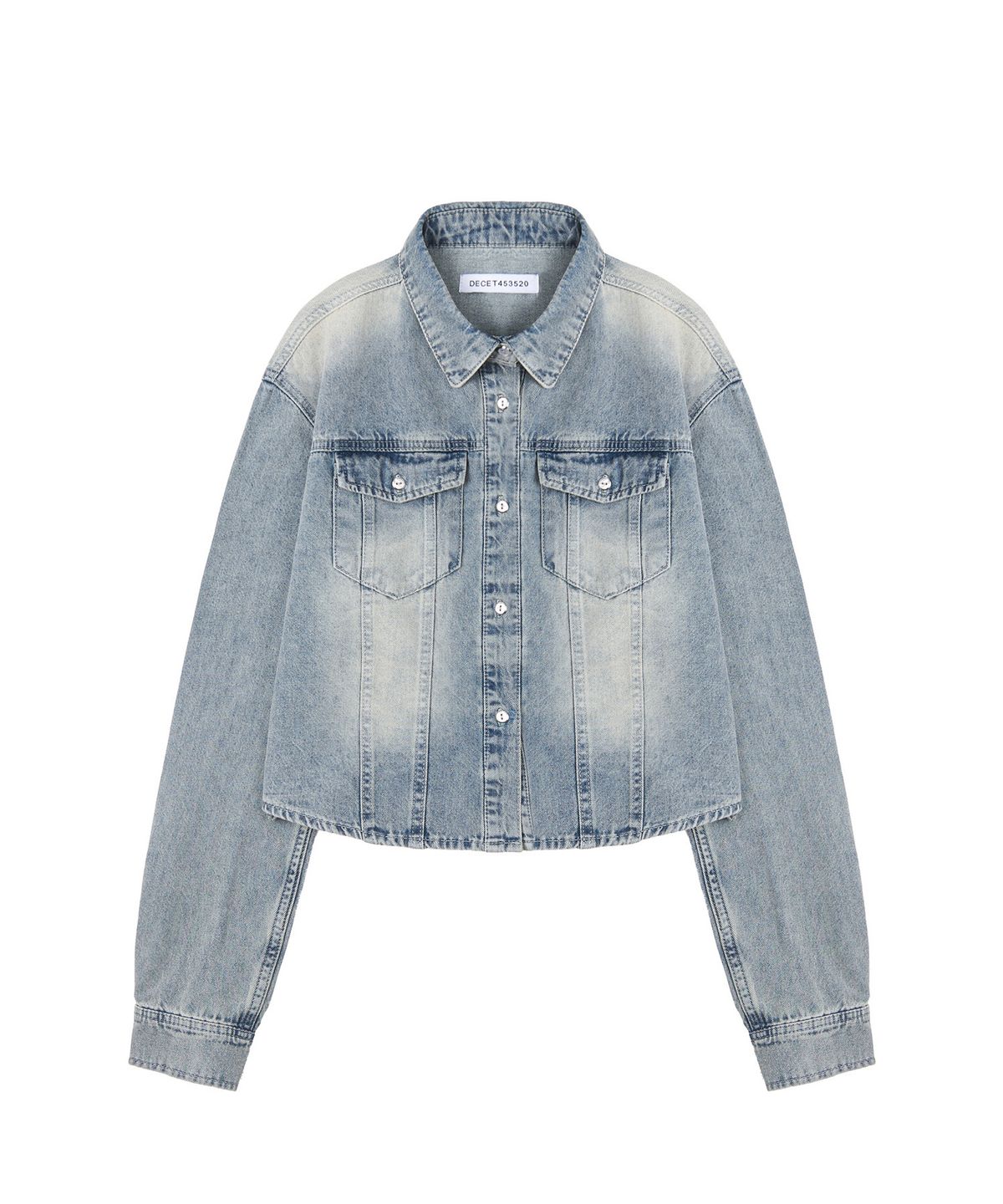 데케트 우먼(DECET WOMEN) Cropped Denim Shirts DCWSH001LBlueA