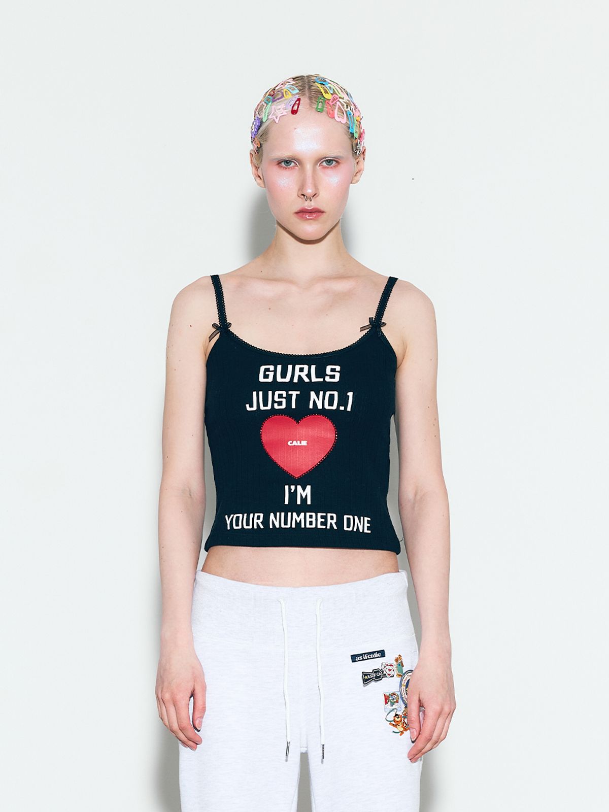 에즈이프 캘리(ASIF CALIE) GURLS JUST SLEEVELESS TOP BLACK