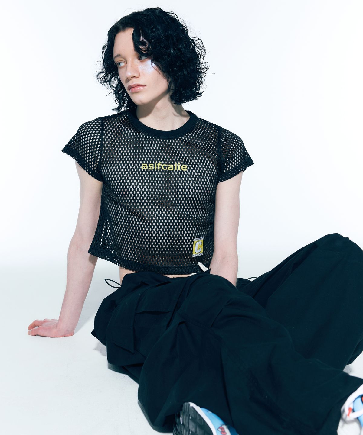 에즈이프 캘리(ASIF CALIE) LOGO MESH T-SHIRT BLACK