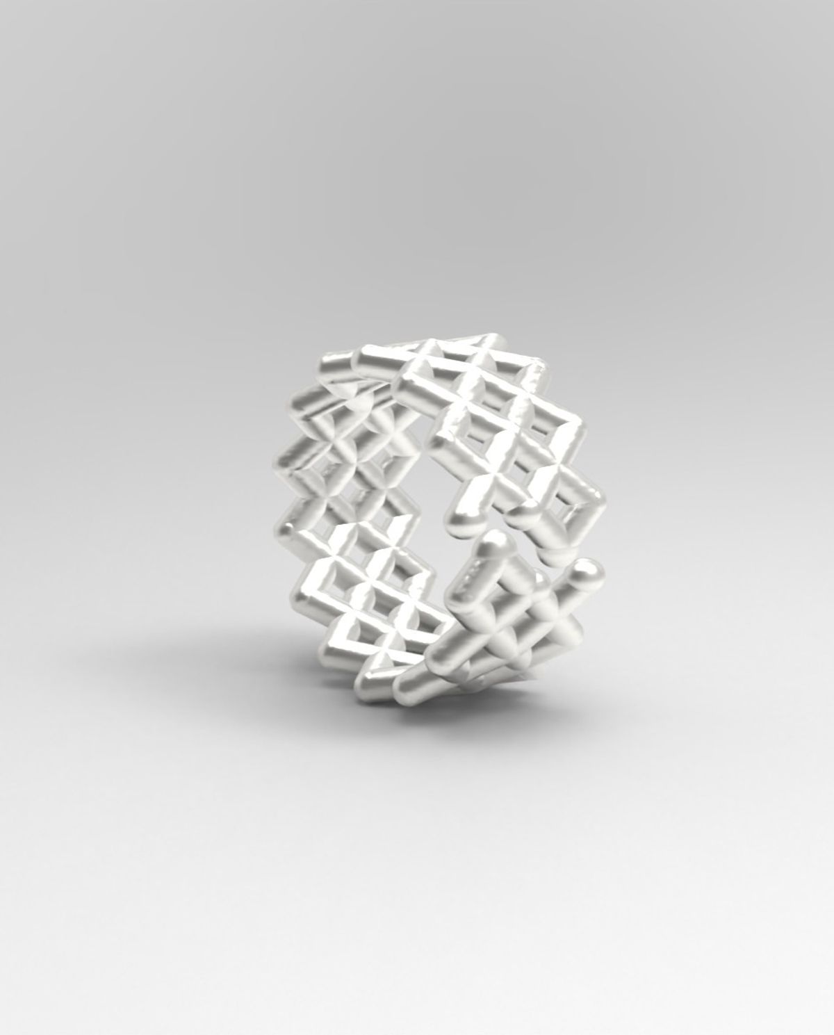 르네오브제(RENEOBJET) RAY  DOUBLE RHOMBUS OPEN RING [STERLING SILVER] 패턴 오픈 링 925 실버 반지