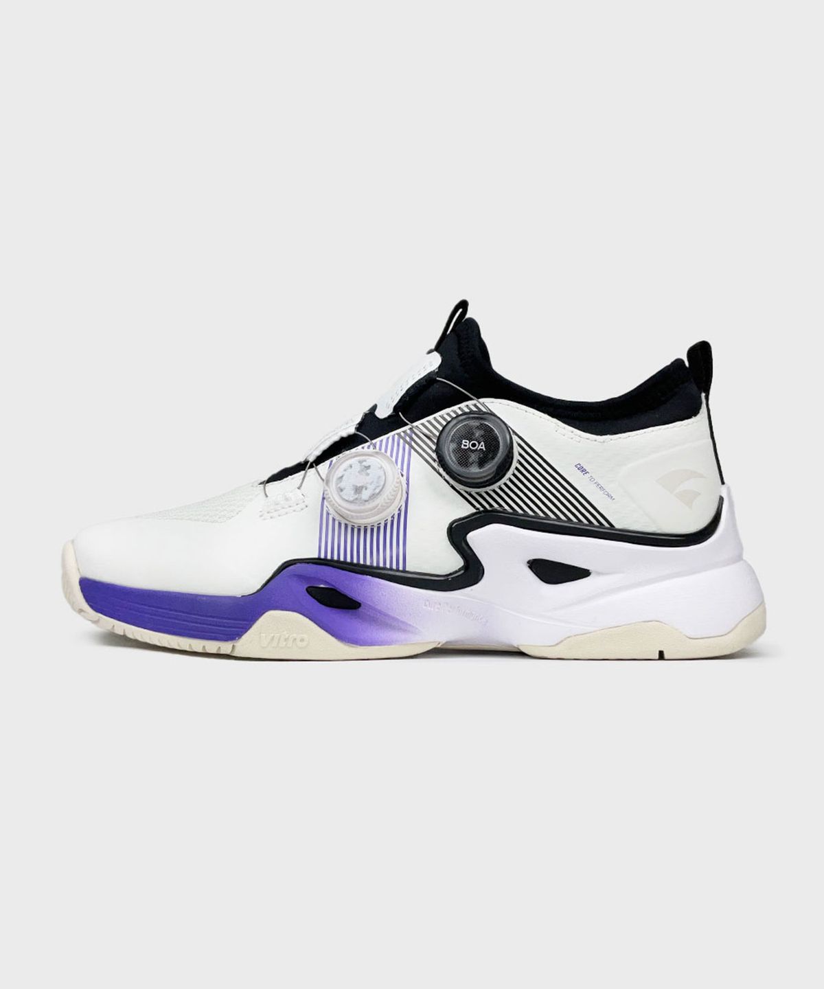 비트로(VITRO) 남녀공용 테니스화 클립톤2 (OFF WHITE&PURPLE) 듀얼 보아 핏 시스템