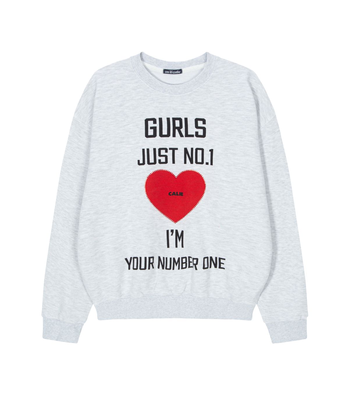 에즈이프 캘리(ASIF CALIE) GURLS JUST SWEATSHIRT WHITEMELANGE