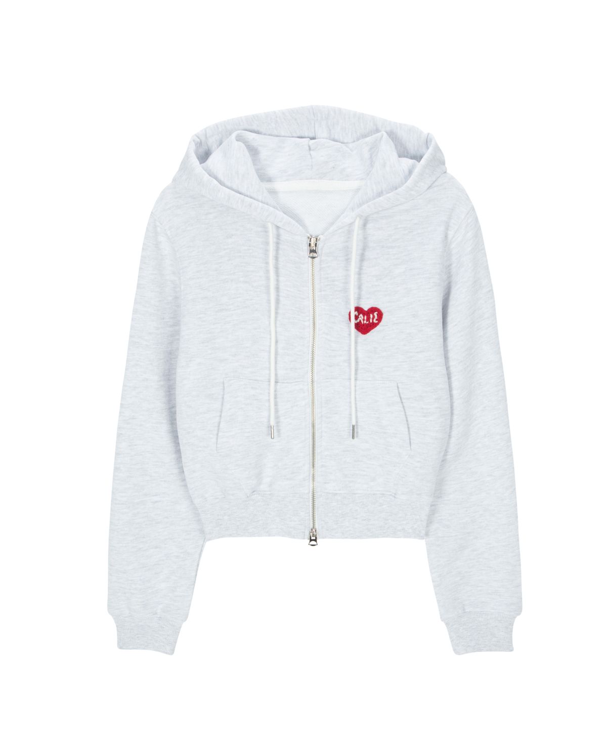 에즈이프 캘리(ASIF CALIE) CALIE HEART HOOD ZIP-UP WHITEMELANGE