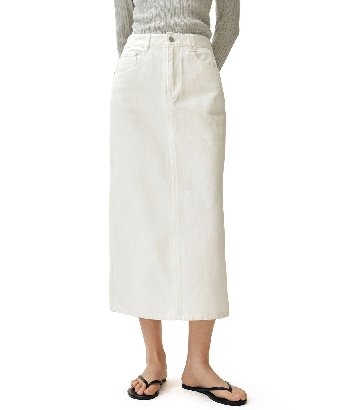 데케트 우먼(DECET WOMEN) Signature Long Skirt DCSK003Ivory