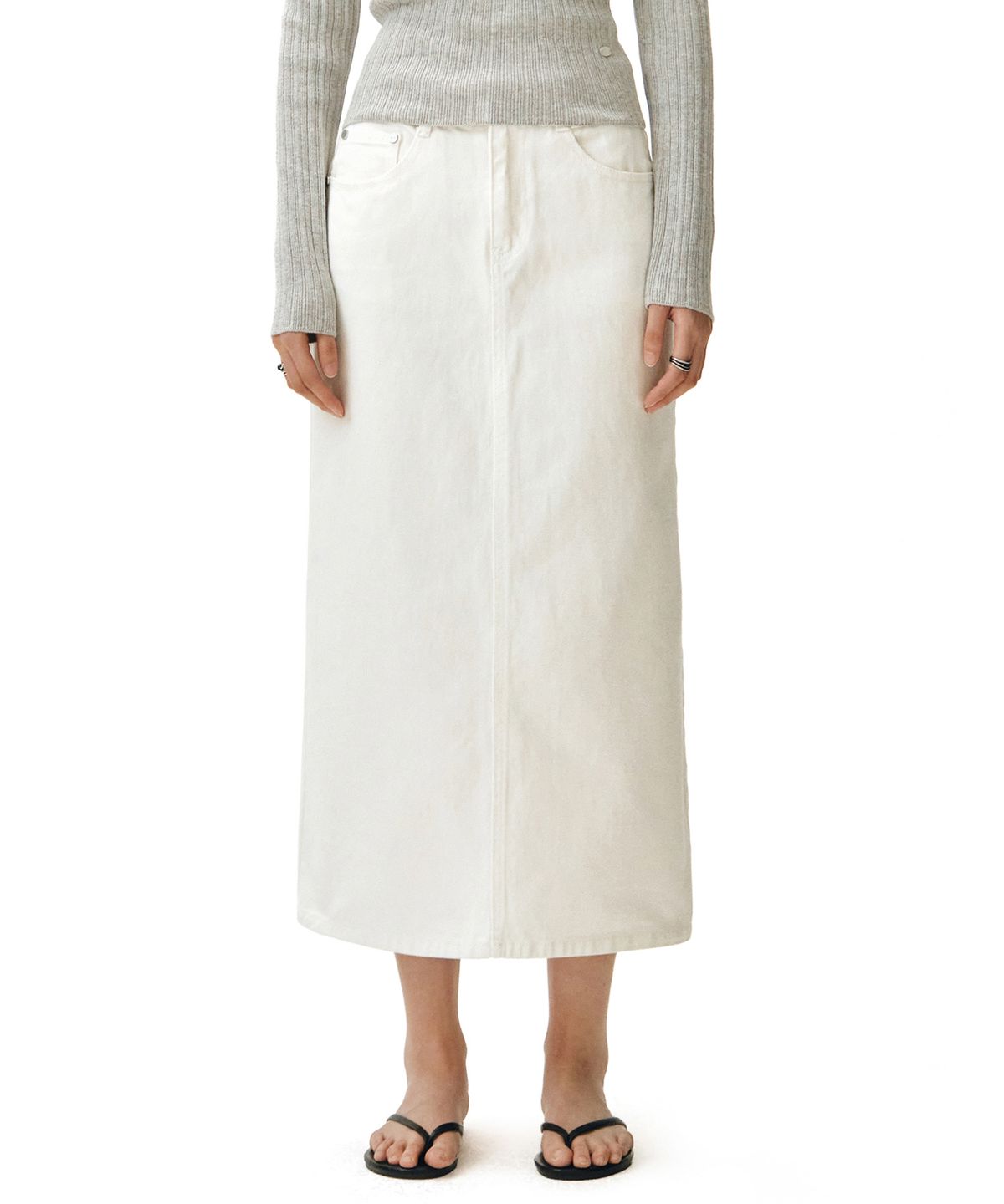 데케트 우먼(DECET WOMEN) Signature Long Skirt DCSK003Ivory