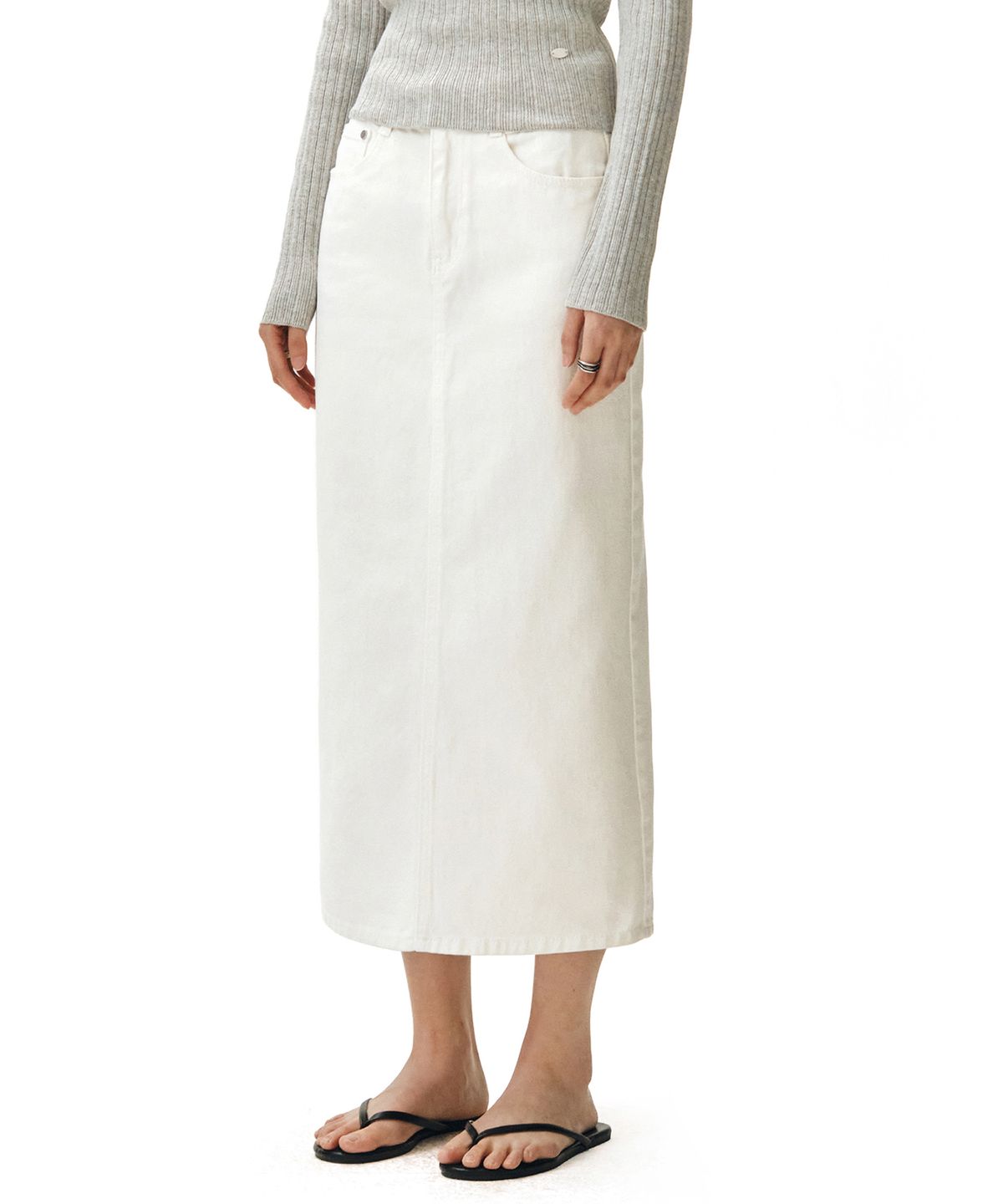 데케트 우먼(DECET WOMEN) Signature Long Skirt DCSK003Ivory
