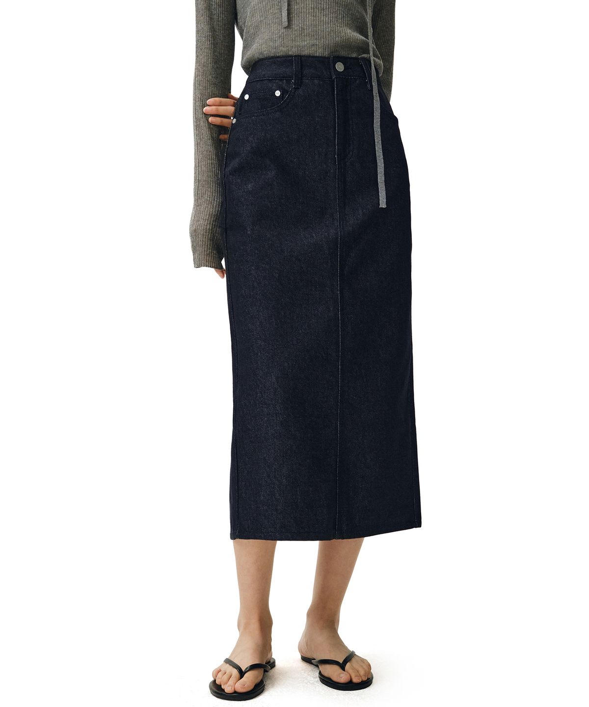 데케트 우먼(DECET WOMEN) Signature Long Skirt DCSK003CPIndigo