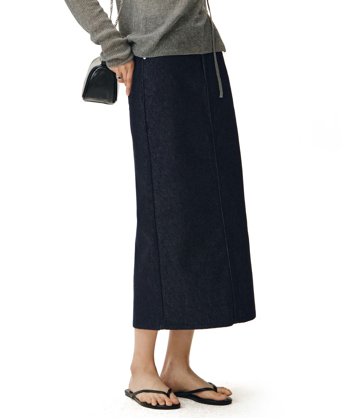 데케트 우먼(DECET WOMEN) Signature Long Skirt DCSK003CPIndigo