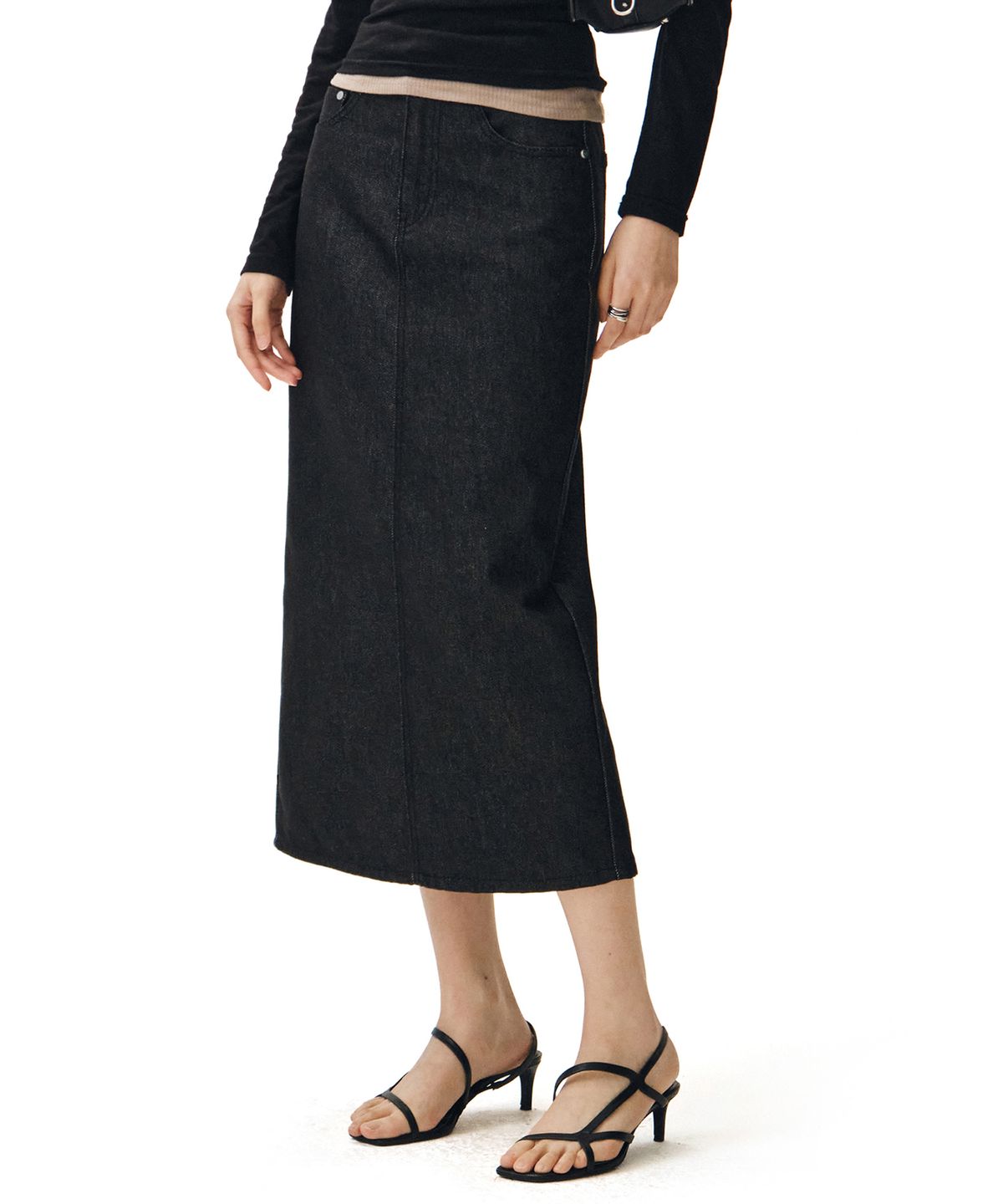 데케트 우먼(DECET WOMEN) Signature Long Skirt DCSK003CPBlack