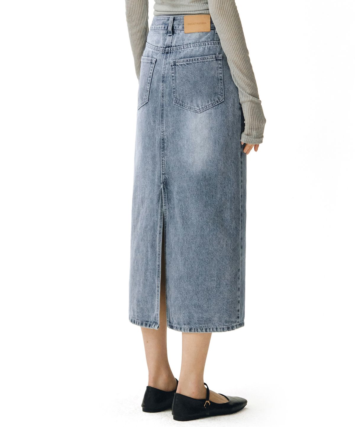 데케트 우먼(DECET WOMEN) Signature Long Skirt DCSK003LBlueB