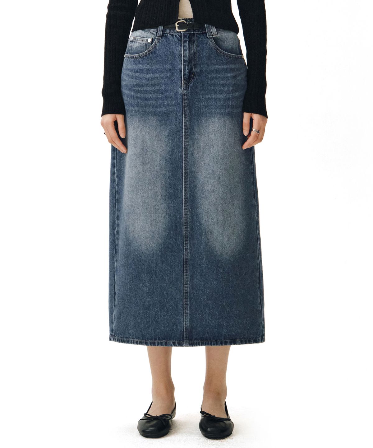 데케트 우먼(DECET WOMEN) Signature Long Skirt DCSK003BlueB