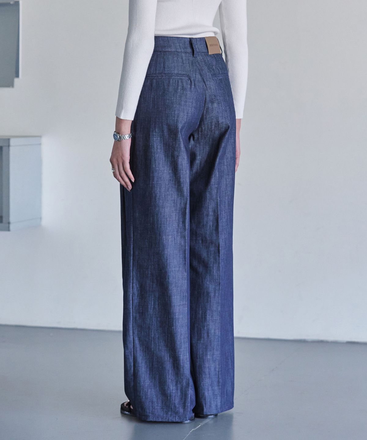 데케트 우먼(DECET WOMEN) [린넨라이크]2Pleats Wide Pants DCWPT012CPIndigo