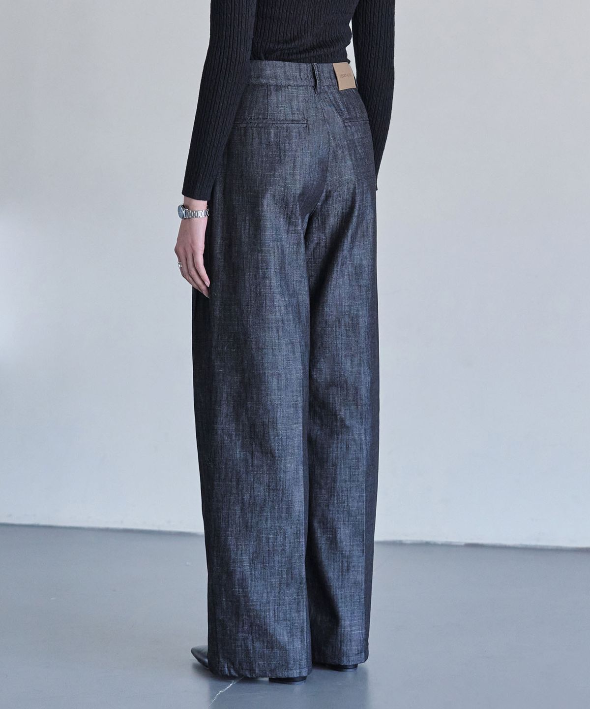 데케트 우먼(DECET WOMEN) [린넨라이크]2Pleats Wide Pants DCWPT012CPBlack