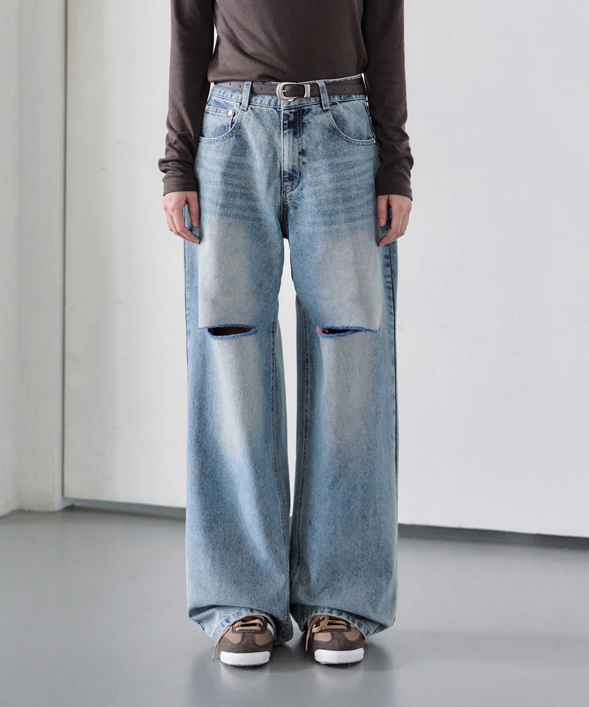 데케트 우먼(DECET WOMEN) Cut Wide Jeans DCWPT009LBlueB