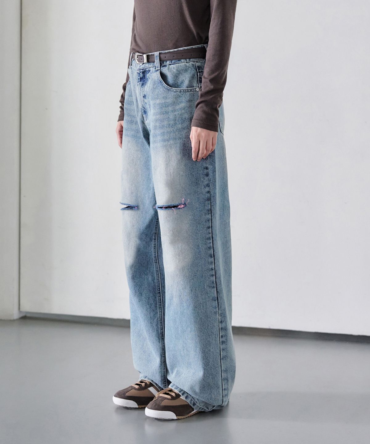 데케트 우먼(DECET WOMEN) Cut Wide Jeans DCWPT009LBlueB