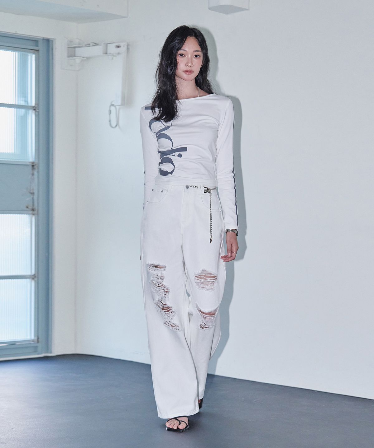 데케트 우먼(DECET WOMEN) Destroy Jeans DCWPT008Ivory