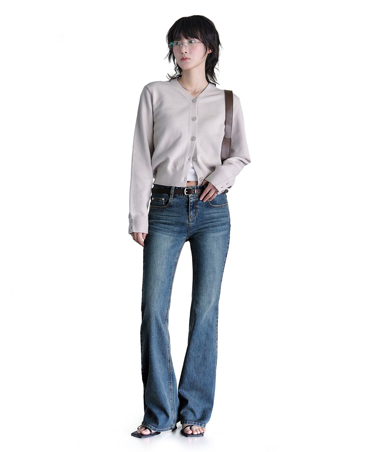데케트 우먼(DECET WOMEN) Signature Slim Low Rise Flared Jeans DCWPT006BlueB