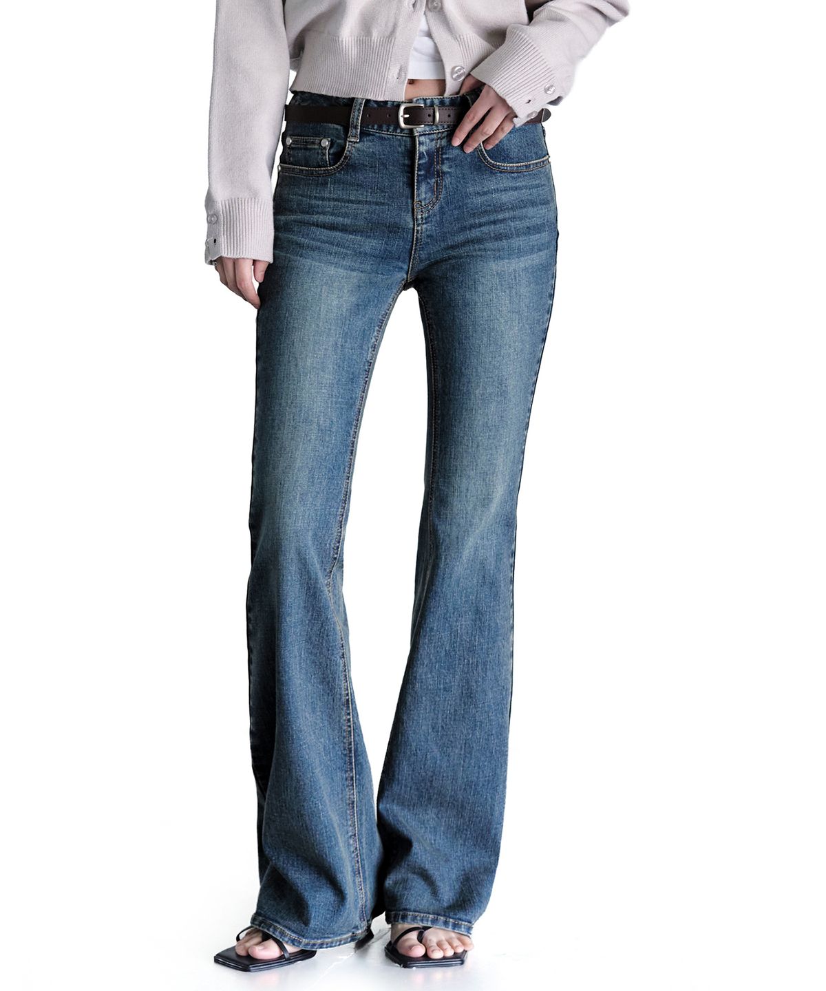 데케트 우먼(DECET WOMEN) Signature Slim Low Rise Flared Jeans DCWPT006BlueB