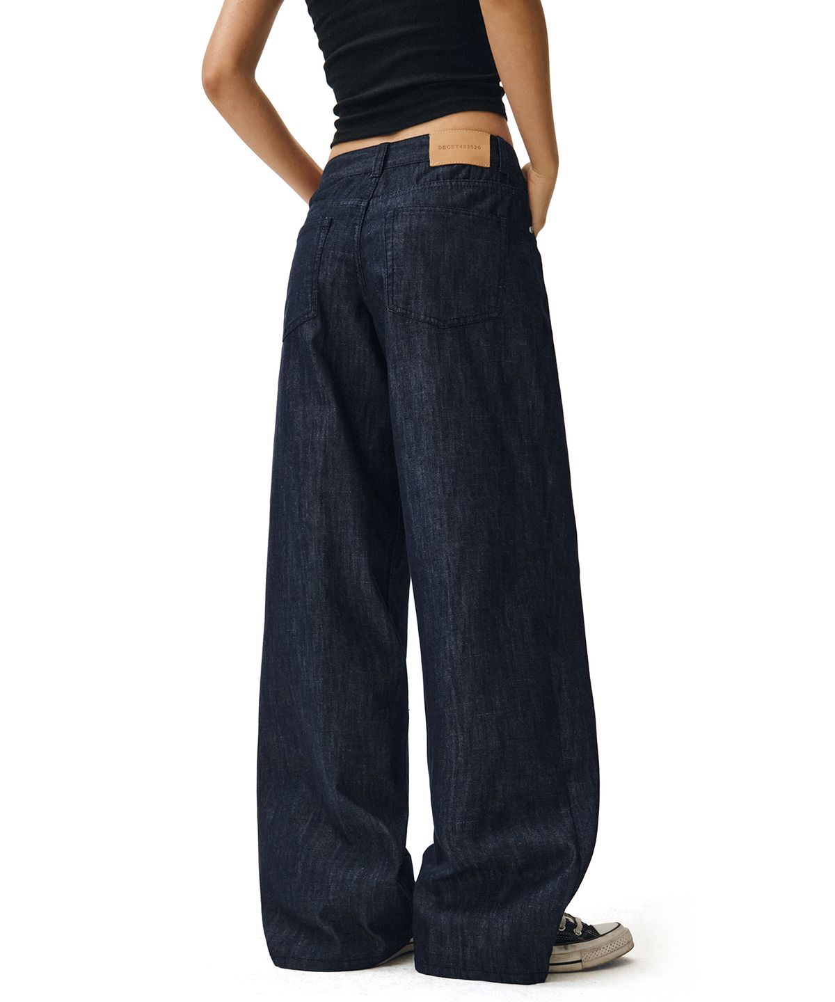 데케트 우먼(DECET WOMEN) [린넨라이크]Signature Low Rise Wide Jeans DCWPT004CPIndigo