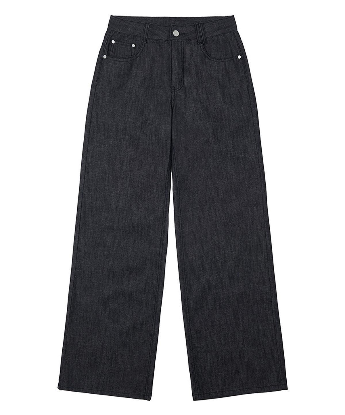 데케트 우먼(DECET WOMEN) [린넨라이크]Signature Low Rise Wide Jeans DCWPT004CPBlack