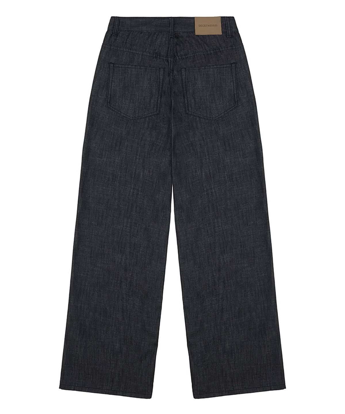 데케트 우먼(DECET WOMEN) [린넨라이크]Signature Low Rise Wide Jeans DCWPT004CPBlack