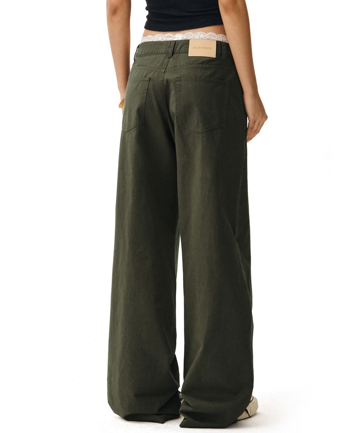 데케트 우먼(DECET WOMEN) Signature Low Rise Wide Jeans DCWPT004Khaki