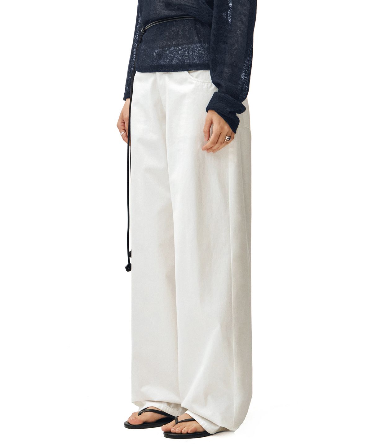 데케트 우먼(DECET WOMEN) Signature Low Rise Wide Jeans DCWPT004Ivory