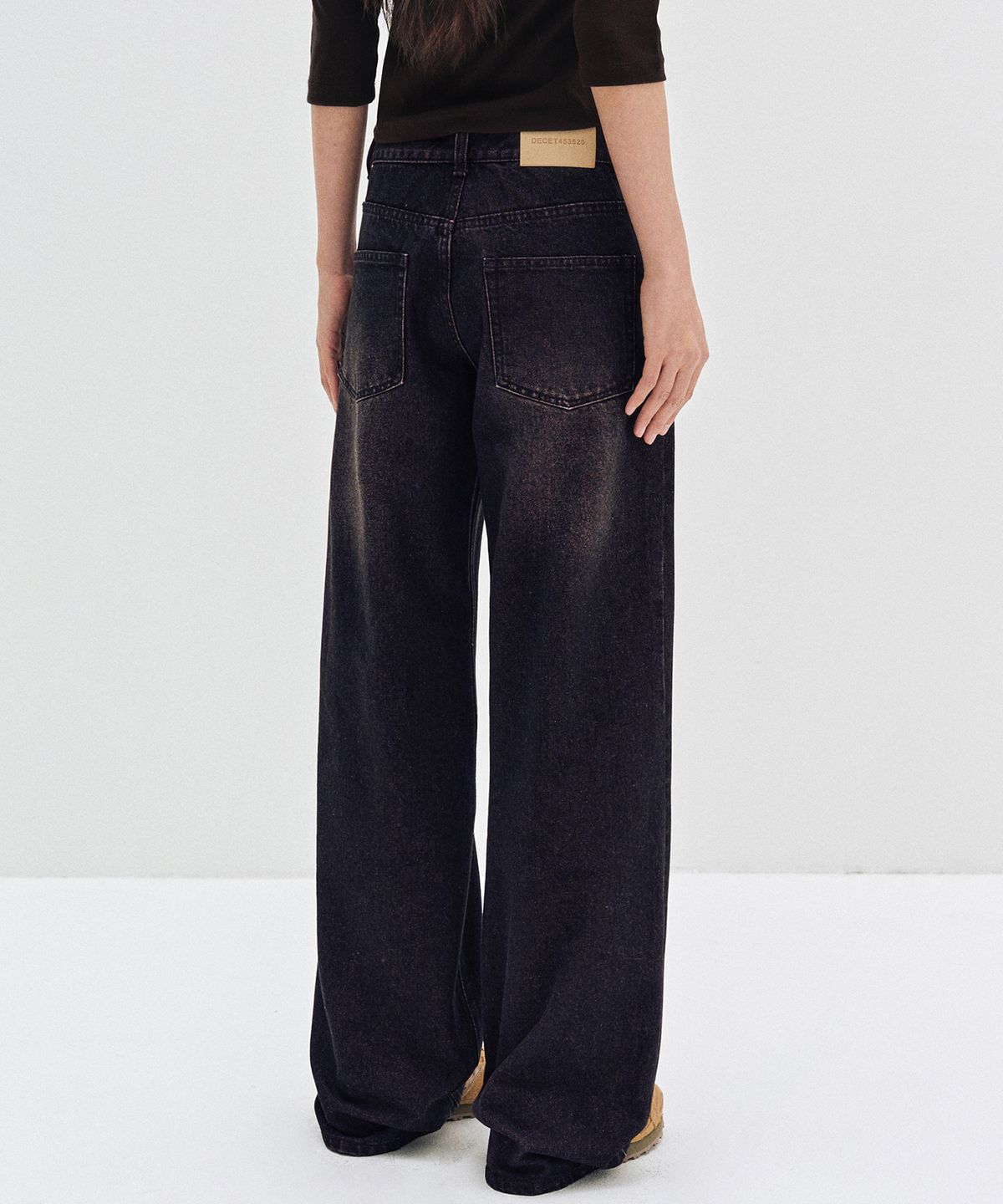 데케트 우먼(DECET WOMEN) Signature Low Rise Wide Jeans DCWPT004BlackPink