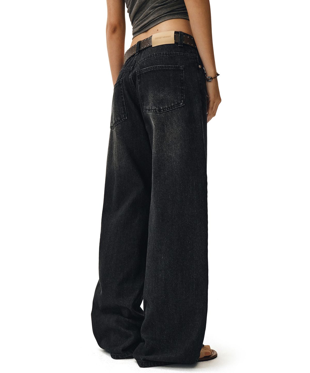 데케트 우먼(DECET WOMEN) Signature Low Rise Wide Jeans DCWPT004BlackB