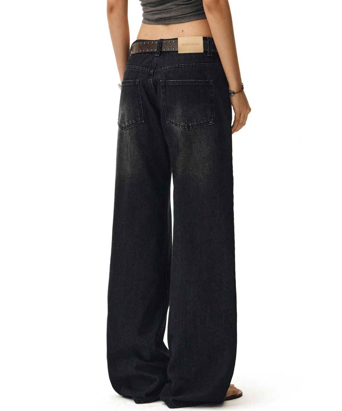 데케트 우먼(DECET WOMEN) Signature Low Rise Wide Jeans DCWPT004BlackB