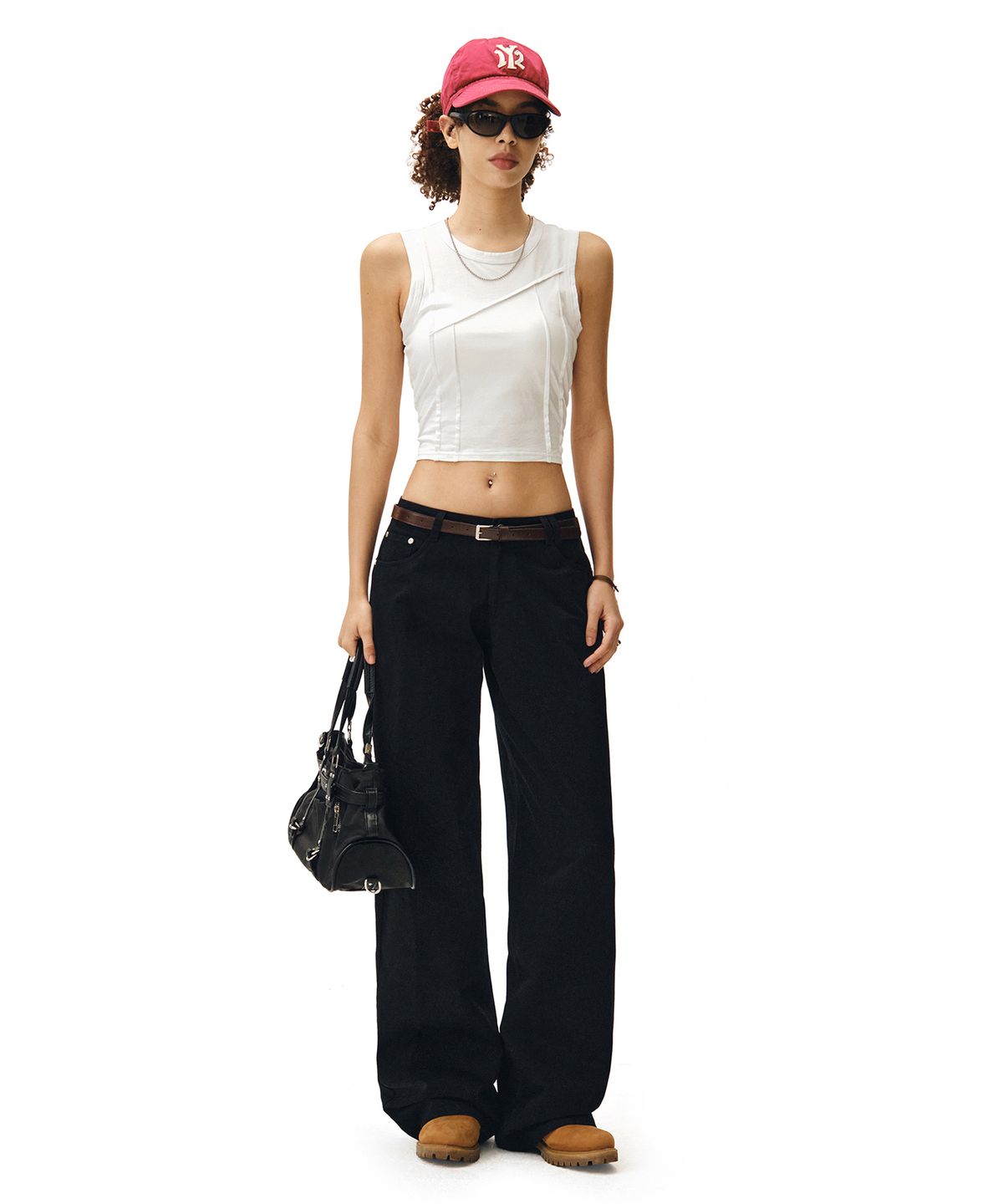 데케트 우먼(DECET WOMEN) Signature Low Rise Wide Jeans DCWPT004Black