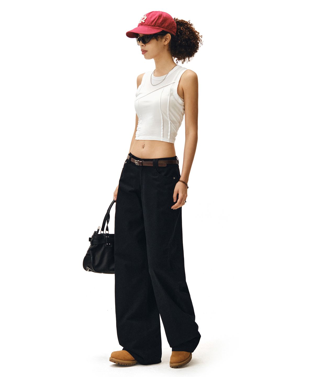 데케트 우먼(DECET WOMEN) Signature Low Rise Wide Jeans DCWPT004Black