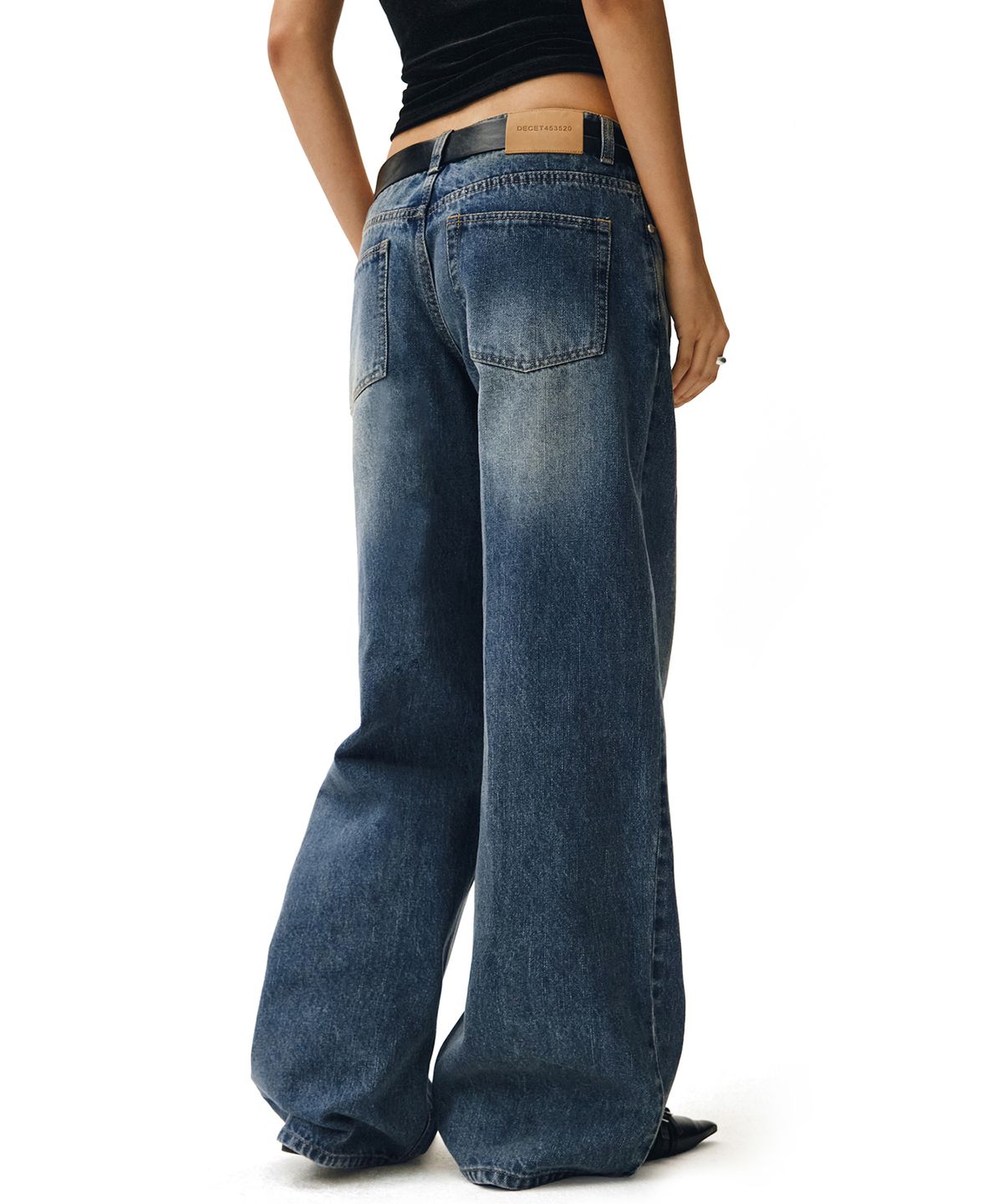 데케트 우먼(DECET WOMEN) Signature Low Rise Wide Jeans DCWPT004BlueB