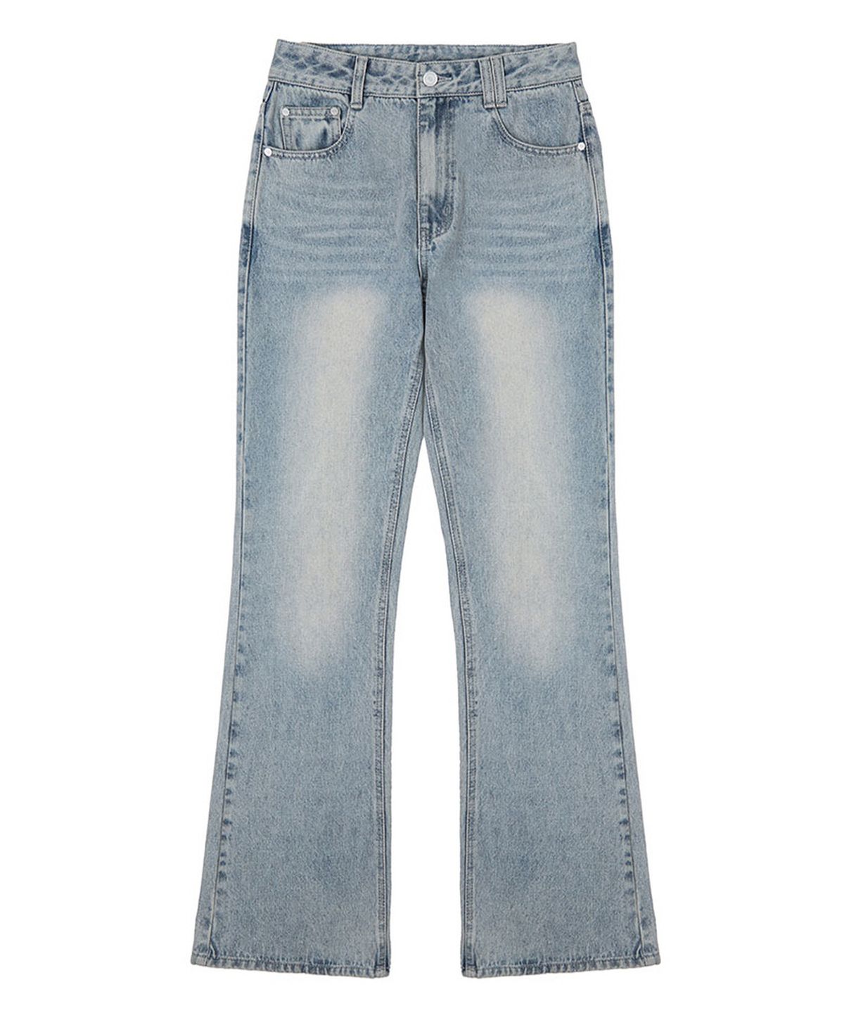 데케트 우먼(DECET WOMEN) Signature Low Rise Semi Flared Jeans DCWPT003LBlueB