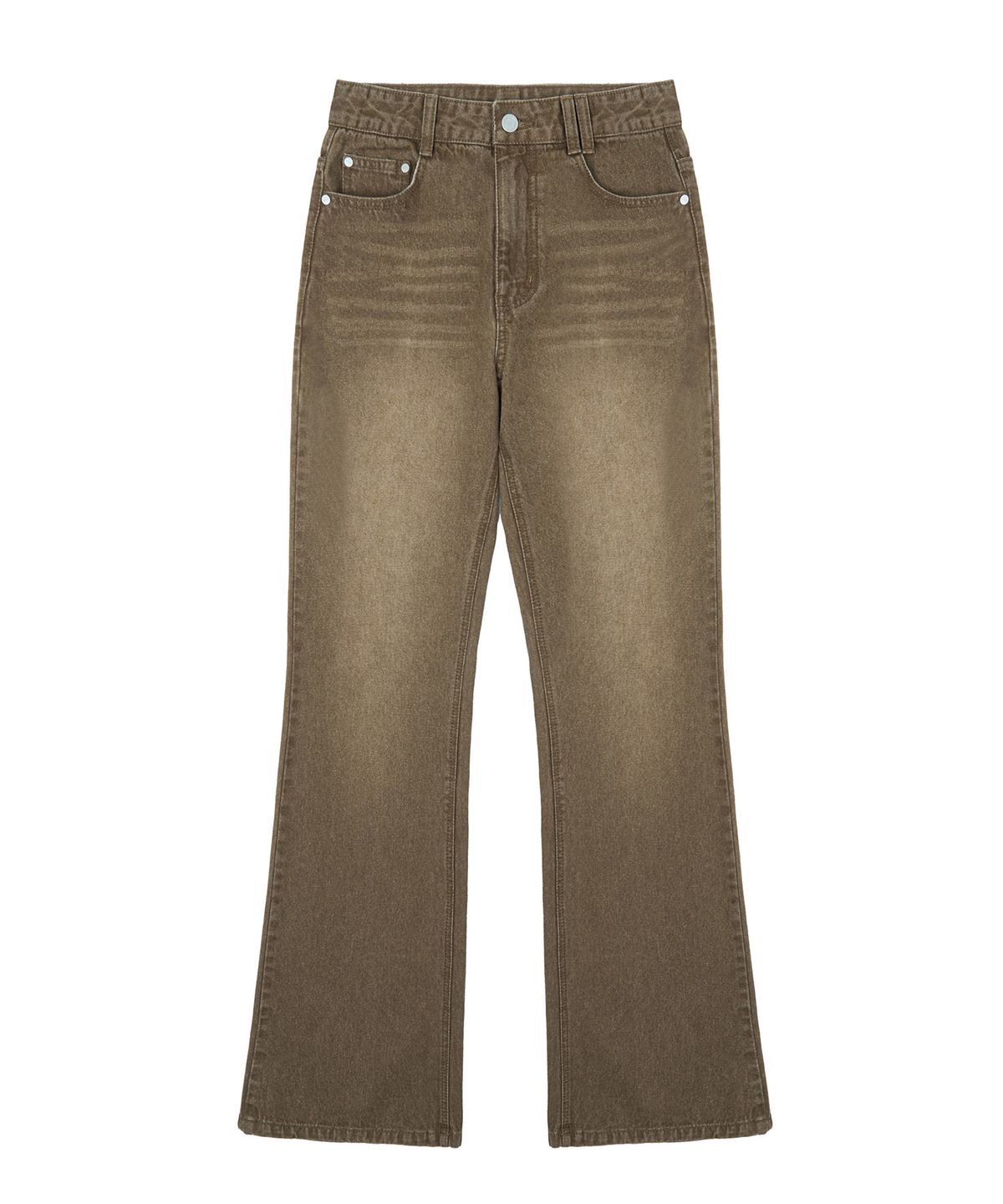 데케트 우먼(DECET WOMEN) Signature Semi Flared Jeans DCWPT002Brown