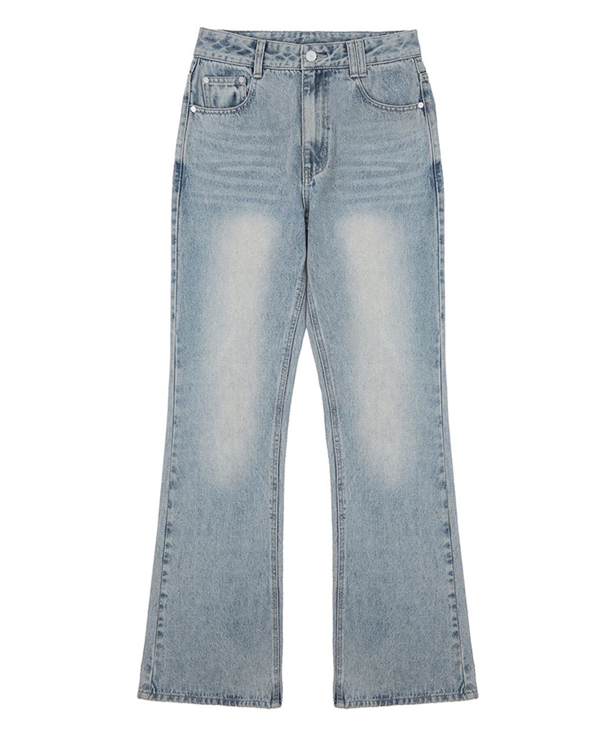 데케트 우먼(DECET WOMEN) Signature Semi Flared Jeans DCWPT002LBlueB