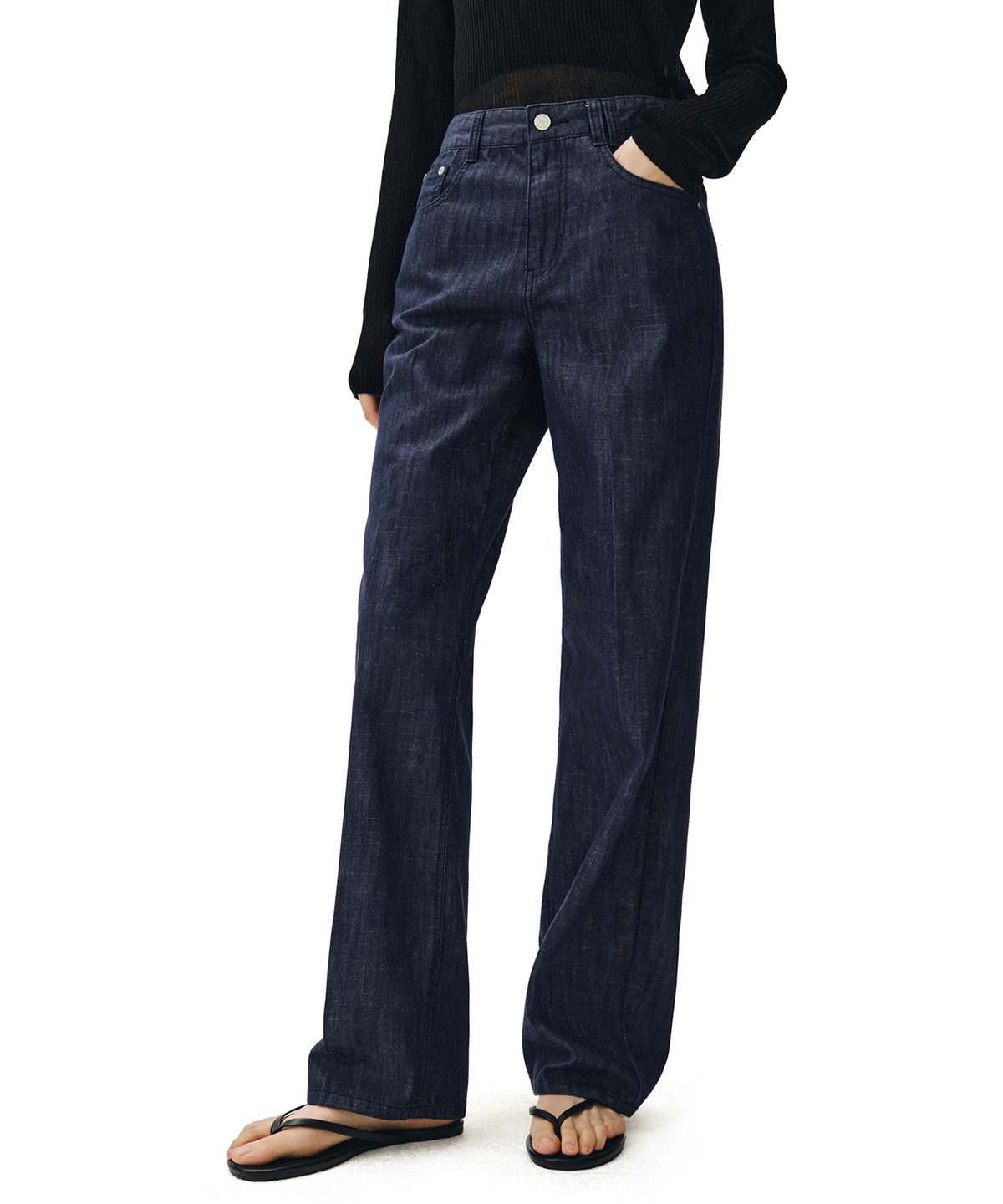 데케트 우먼(DECET WOMEN) [린넨라이크]Signature Straight Jeans DCWPT001CPIndigo