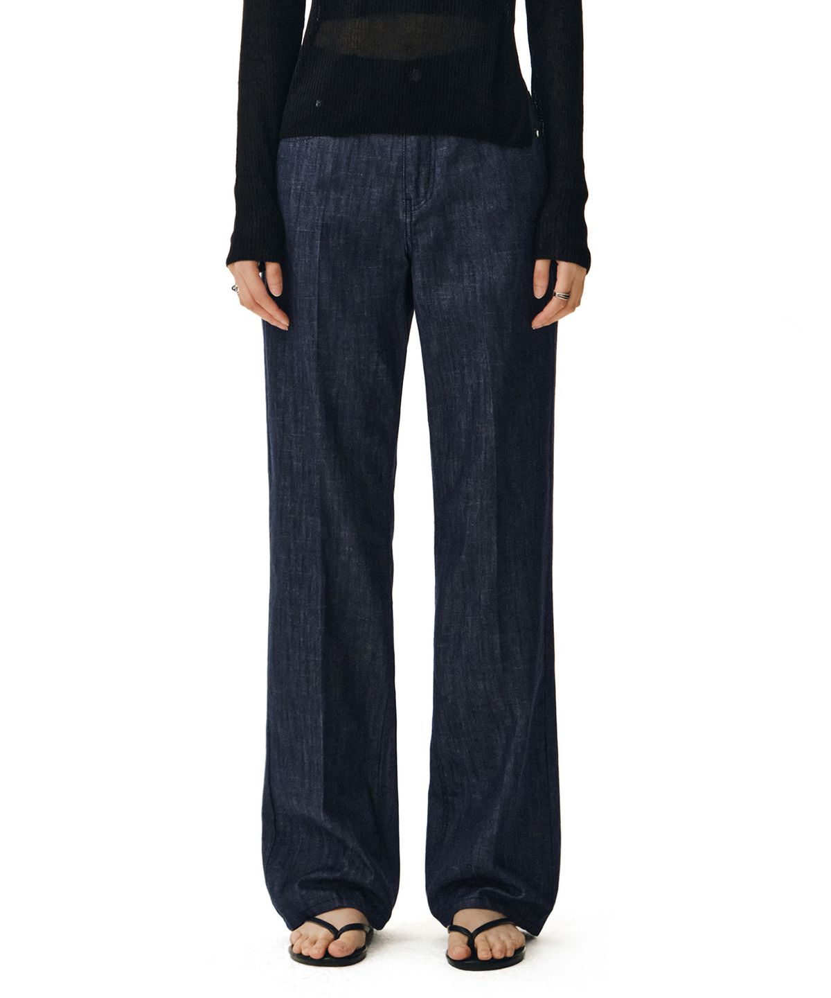 데케트 우먼(DECET WOMEN) [린넨라이크]Signature Straight Jeans DCWPT001CPIndigo