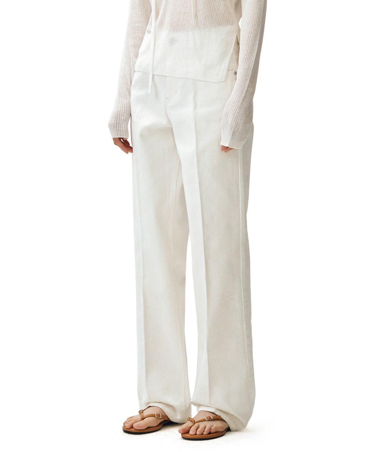 데케트 우먼(DECET WOMEN) Signature Straight Jeans DCWPT001Ivory