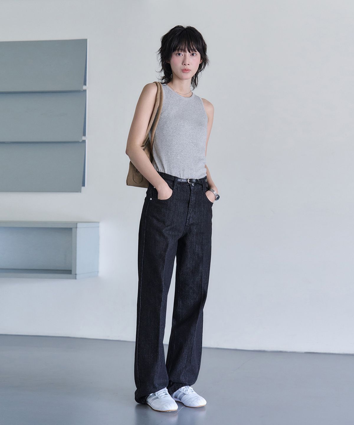 데케트 우먼(DECET WOMEN) Signature Straight Jeans DCWPT001Black
