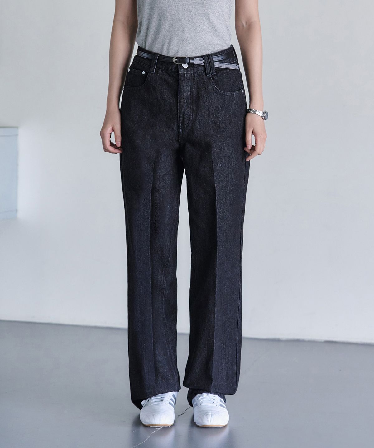 데케트 우먼(DECET WOMEN) Signature Straight Jeans DCWPT001Black
