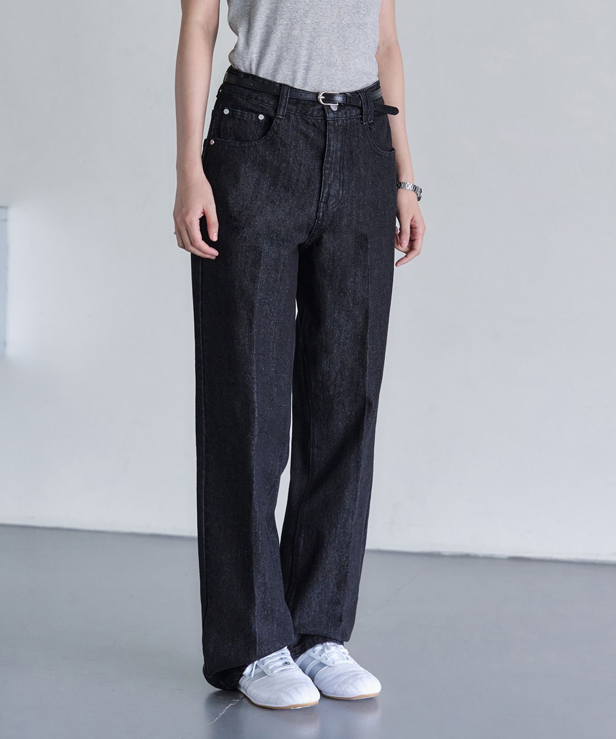데케트 우먼(DECET WOMEN) Signature Straight Jeans DCWPT001Black