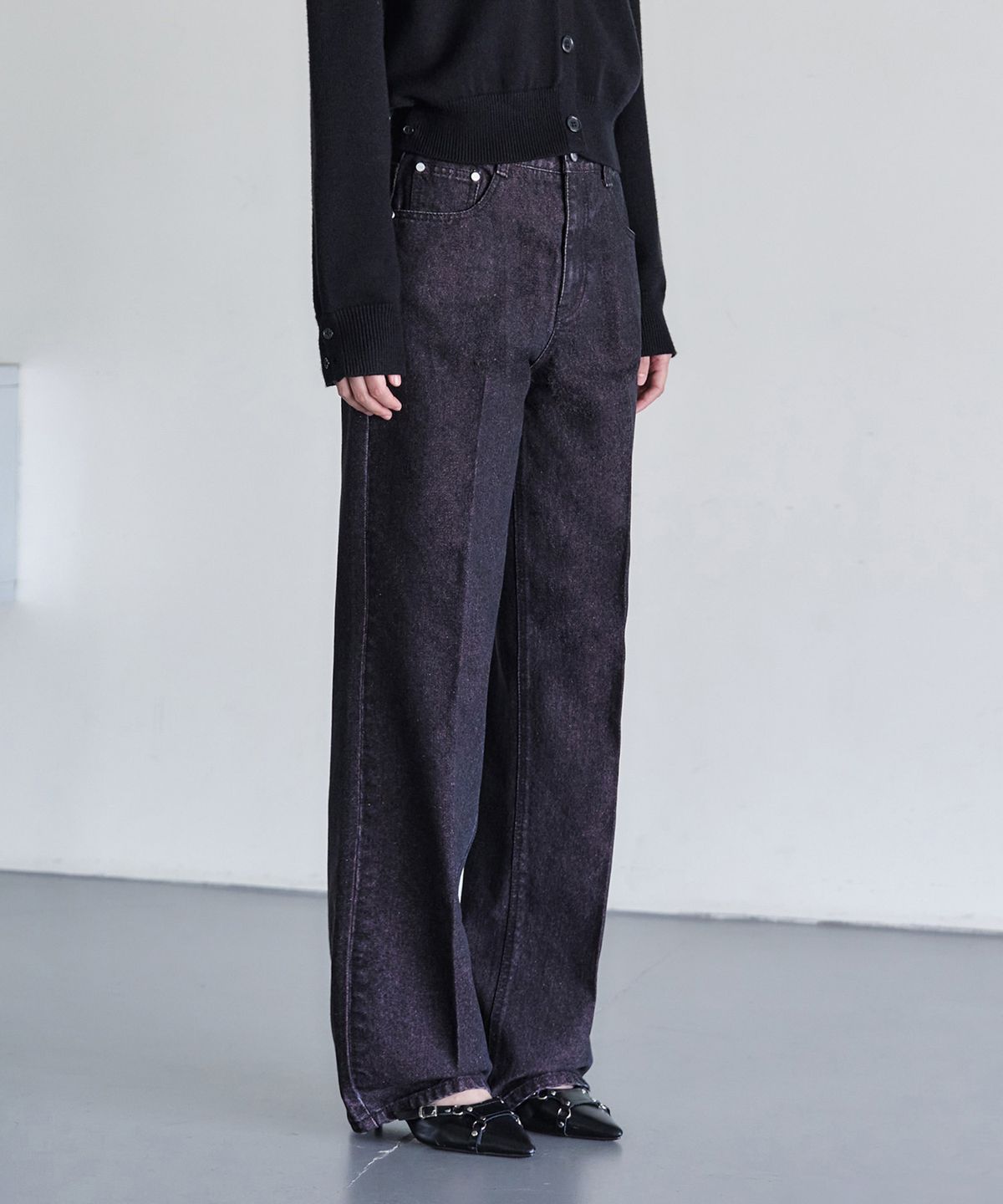 데케트 우먼(DECET WOMEN) Signature Straight Jeans DCWPT001BlackPink
